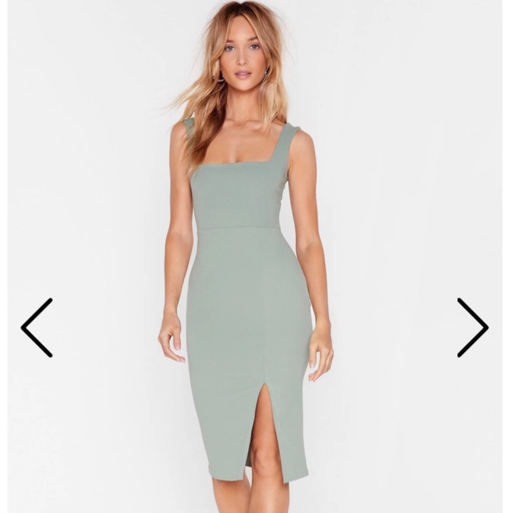 Nastygal mint midi bodycon dress